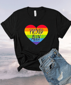 Proud Ally Rainbow Flag Gay Pride Month Support Shirt