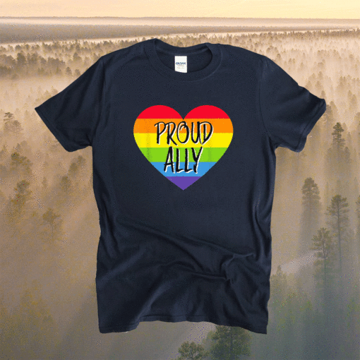 Proud Ally Rainbow Flag Gay Pride Month Support Shirt