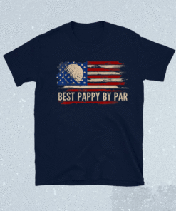 Vintage Best Pappy By Par American Flag Golf Golfer Gift Shirt