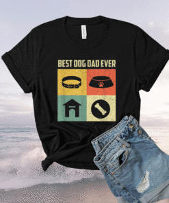 Best Dog Dad Ever Cool Father's Day Retro Vintage Dog Shirt