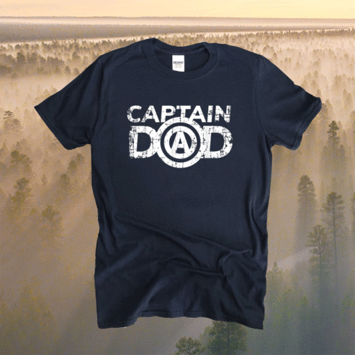 Distressed Father's Day Dad's Birthday Gift Captain Dad Shirt