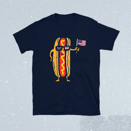 Hotdog Sunglasses American Flag USA Funny 4th Of July Fourth Shirt