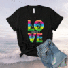 Love Celebrate It Cool Gay Pride Retro Graphic Shirt
