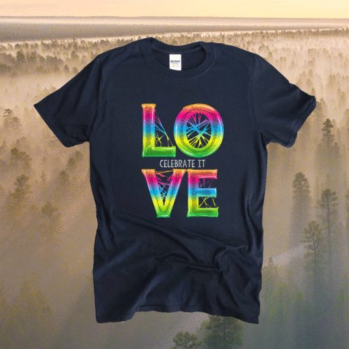 Love Celebrate It Cool Gay Pride Retro Graphic Shirt
