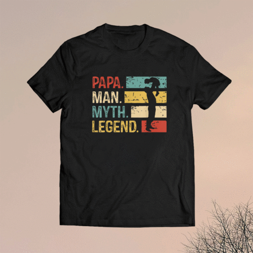 Mens Papa Man Myth Legend Vintage Dad Shirt