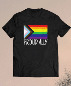 Proud Ally Pride Month LGBTQ Black Pride Flag Shirt