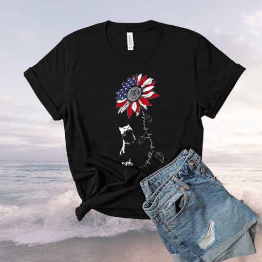 Sunflower 4th of July Patriotic Faith Family Freedom Shirt