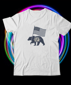 California Bear American Flag 4th of July Shirt