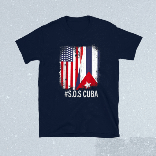 Cuba Half American Cuban Flag Sos Cuba Shirt