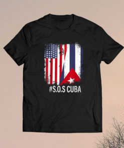 Cuba Half American Cuban Flag Sos Cuba Shirt