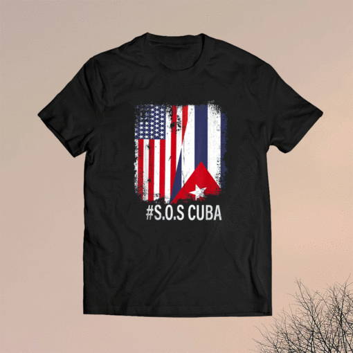 Cuba Half American Cuban Flag Sos Cuba Shirt