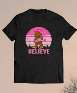 Funny Bigfoot Carrying Pink Ribbon Breast Cancer Awareness Shirt