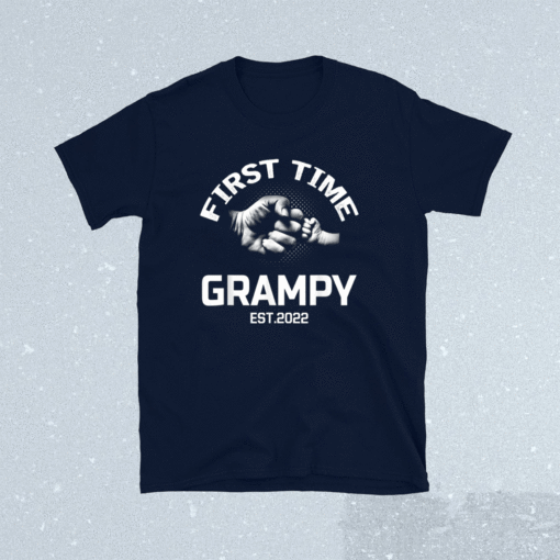 Grampy Gift First Time Grampy EST 2022 Father's Day Shirt