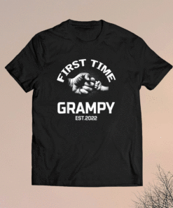 Grampy Gift First Time Grampy EST 2022 Father's Day Shirt