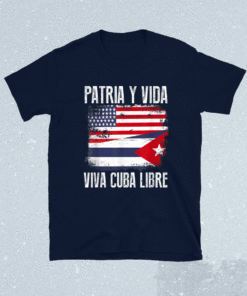 Half American Cuban Flag Vintage Cuba Shirt