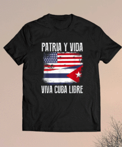 Half American Cuban Flag Vintage Cuba Shirt