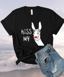 Kiss My Ass Funny Cute Donkey with Red Lipstick Shirt
