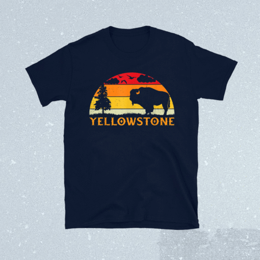 Retro Yellowstone National Park US Bison Buffalo Vintage Shirt