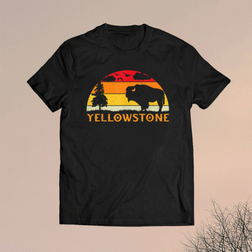 Retro Yellowstone National Park US Bison Buffalo Vintage Shirt