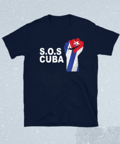 SOS Cuba El cambio es ya Abajo la Dictadura Bandera Cubana Shirt