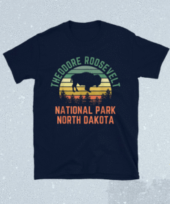 Theodore Roosevelt National Park North Dakota Buffalo Retro Shirt