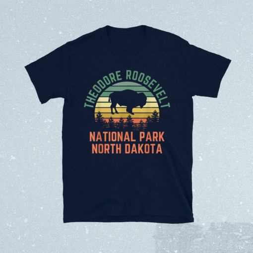 Theodore Roosevelt National Park North Dakota Buffalo Retro Shirt