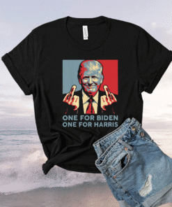Trump Middle Finger Biden Harris Republican American Flag Shirt