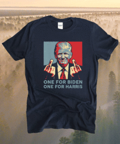 Trump Middle Finger Biden Harris Republican American Flag Shirt