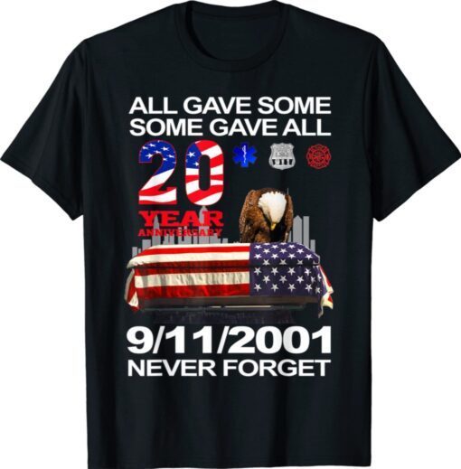 Never Forget 9-11-2001 20th Anniversary Firefighters Shirt