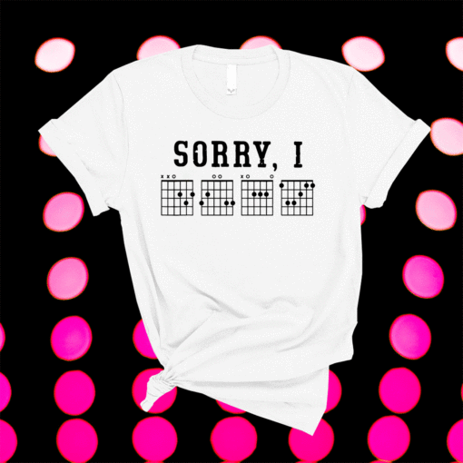 Funny Sorry I DGAF Hidden Message Guitar Chords For Lover Shirt