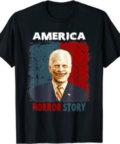 Biden Horror America Zombie Story Halloween Retro Vintage Gift T-Shirt
