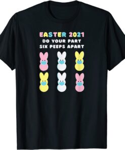 Classic Easter Bunny In Mask Flowers Funny Rabbit T-Shirt