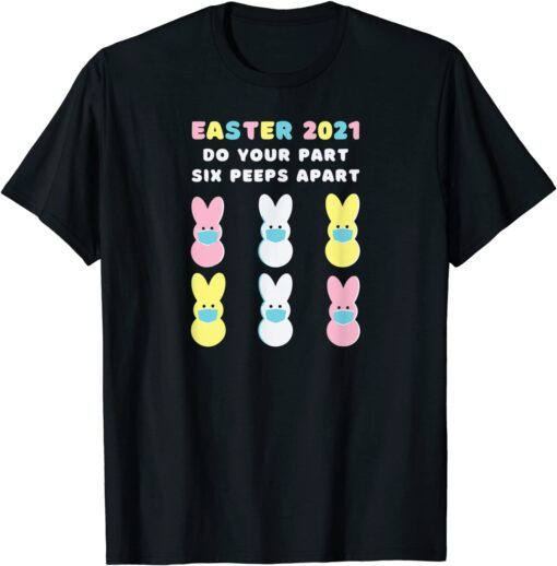 Classic Easter Bunny In Mask Flowers Funny Rabbit T-Shirt