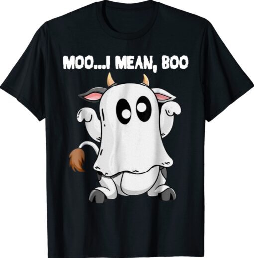 Ghost Cow Moo I Mean Boo Cow Lover Halloween Shirt