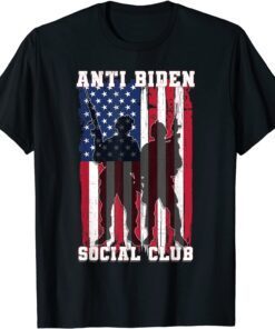 Classic Anti Biden Social Club American Flag Retro Vintage T-Shirt