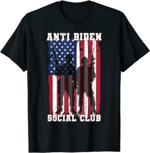 Classic Anti Biden Social Club American Flag Retro Vintage T-Shirt