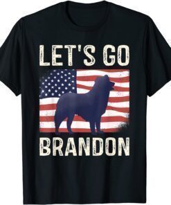 Classic Let's Go Brandon Retro Dog US Flag Funny Conservative 2021 T-Shirt