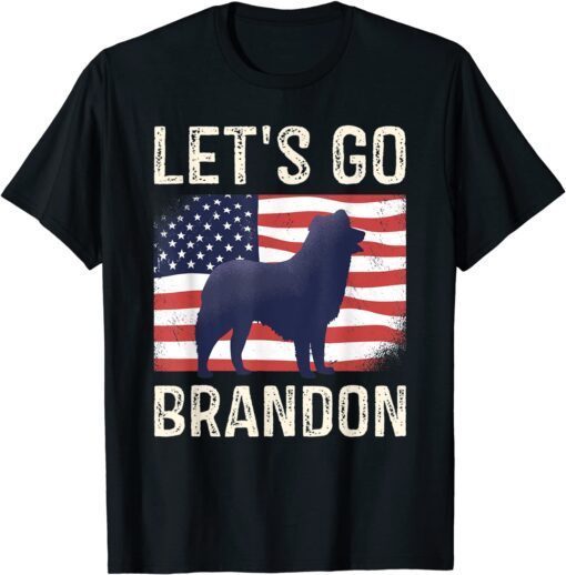 Classic Let's Go Brandon Retro Dog US Flag Funny Conservative 2021 T-Shirt