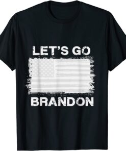 FJB Chant Anti Biden Let's Go Brandon Tee Conservative Anti Liberal US Flag T-Shirt