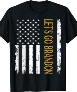 T-Shirt Let's Go Brandon,Vintage American Flag distressed design