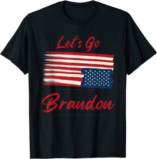 2021 Let's Go Brandon Tee Conservative Anti Liberal US Flag Unisex Tee Shirts