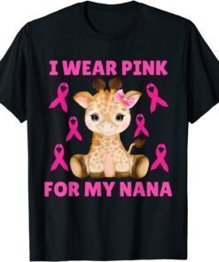 2021 I Wear Pink For My Nana Breast Cancer Awareness Grandma Kids Unisex T-Shirt
