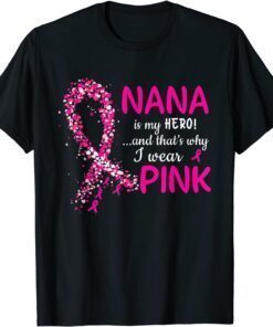 2021 I Wear Pink For My Nana Ribbon Pink Heart T-Shirt