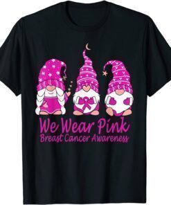 Gnomes Holding Pink Ribbon For Breast Cancer Awareness Shirts