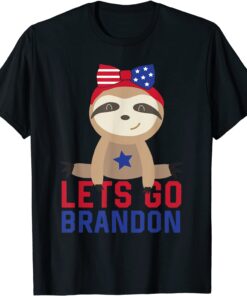 T-Shirt Let's Go Brandon Patriotic sloth bear