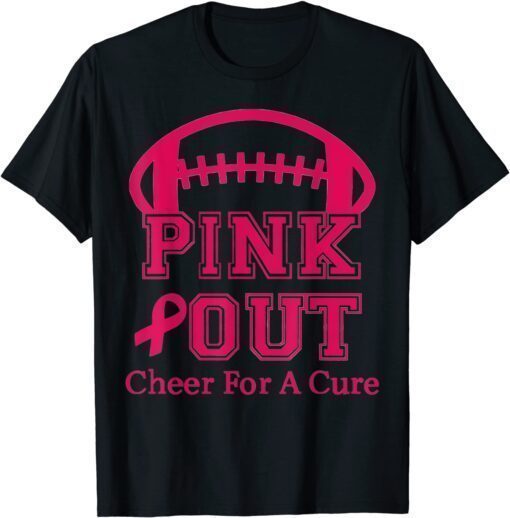 Breast Cancer Awareness Cheer For The Cure Pink Out Funny T-Shirt