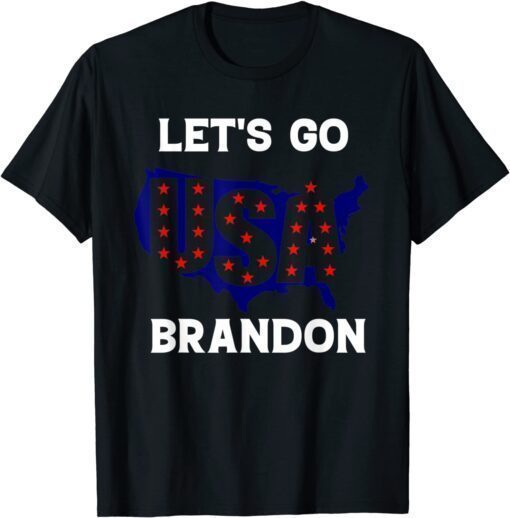 Anti Biden Let's Go Brandon Conservative Anti Liberal US Flag Shirt T-Shirt