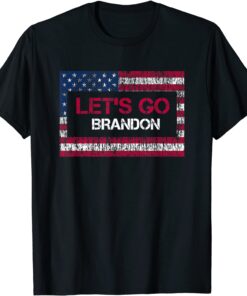 T-Shirt Let's Go Brandon Lets Go Brandon Vintage Retro US Flag FJB