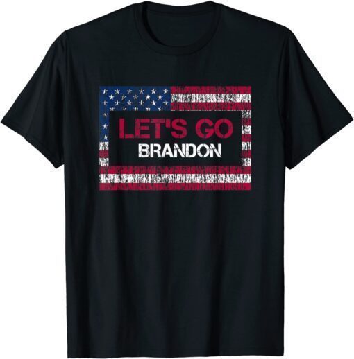 T-Shirt Let's Go Brandon Lets Go Brandon Vintage Retro US Flag FJB