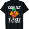 2021 Boys Kids Thanksgiving Day Funny Coolest Turkey In The Flock T-Shirt